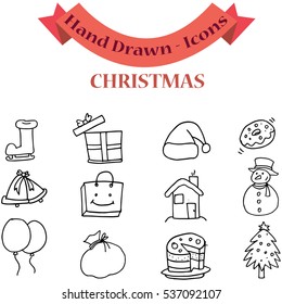 Christmas element set of vector art collection stock