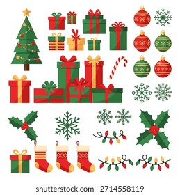 Weihnachtselementsatz, Vektorgrafik