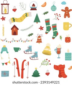 Christmas element set winter decoration