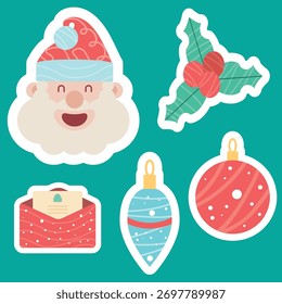 Vector aislado de la etiqueta engomada del elemento de Navidades