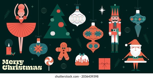Christmas element template illustration, vector