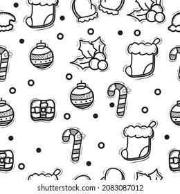 Christmas Element theme vector seamless pattern. For textile print, web, room wall decor and etc. Free Vector.
