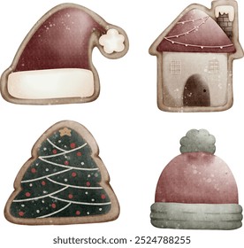 Dibujo de la mano del Vector del elemento de Navidades para la decoración 