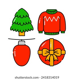 christmas element with vector illustration