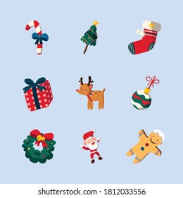 Christmas Element Vector Set, Lovely Christmas Clip Art Collection.