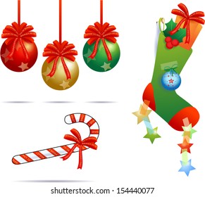 Christmas elements with brazilian bracelets, vector