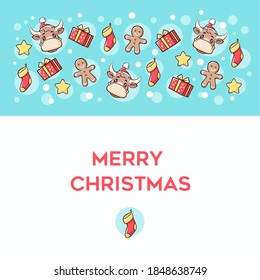 Christmas elements. Can be used for postcards or as part of an image for printing. Vector image.