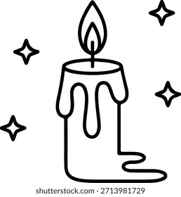 weihnachtselemente kerze linie art vektor