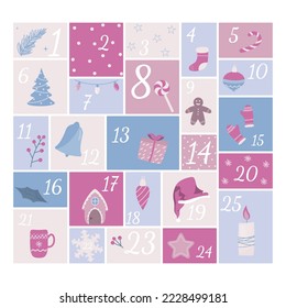 christmas elements collection, advent calendar