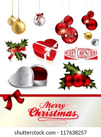 Christmas elements collection in editable vector format