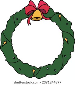 Christmas elements. Colorful illustration in flat vector cartoon style.