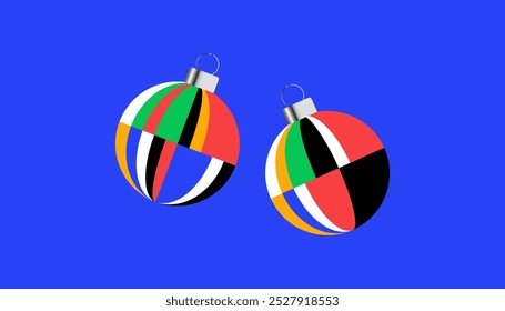 Christmas elements. Colorful illustration in flat vector cartoon style.