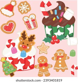 Christmas elements cute cupcake cup decorations for Xmas