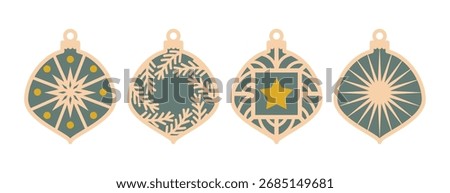 Christmas elements decoration laser cut