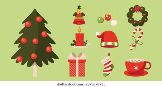 Christmas elements decoration vector art