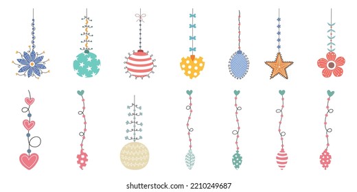 Christmas elements designed in doodle style for Christmas themed decorations, cards, scrapbooks, digital prints, bag designs, fabric patterns and more. 