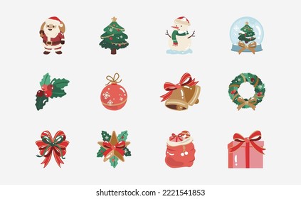 Christmas elements in flat design