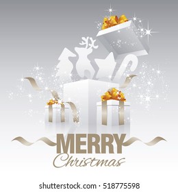 Christmas elements gift boxes abstract grey vector