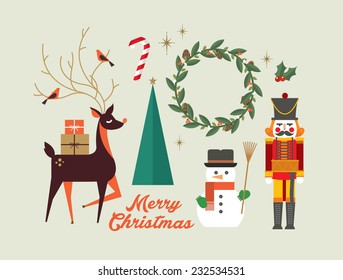 christmas elements/ greeting card template vector/illustration