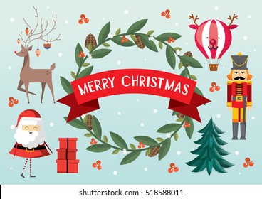 christmas elements / christmas greetings vector/illustration