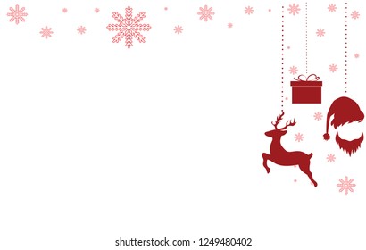 christmas elements hanging gold isolated background 