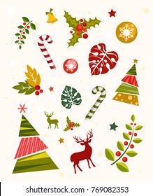 Elementos de Natal coleção ilustração. feliz ano novo 