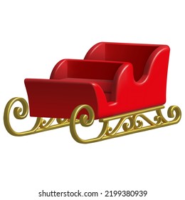 Weihnachtselemente. Einzelschiff aus Santa.  realistischer 3D-Schlitten