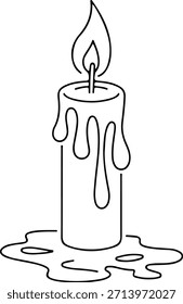 christmas elements line art candle