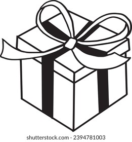 Christmas elements. Line art illustration in flat vector cartoon style.