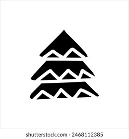 Navidad Elementos en estilo geométrico minimalista moderno. icono engastado en negro en estilo de diseño plano. Árbol de Navidad con patrones geométricos, estrellas, luces y Navidades que sostienen los Elementos