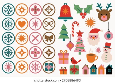 Navidades Elementos en estilo geométrico minimalista moderno