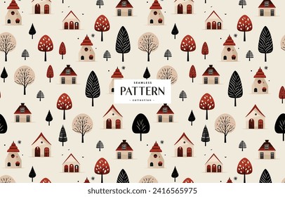 Christmas elements pattern seamless background