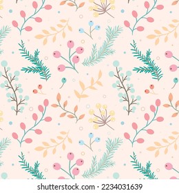 Christmas elements pattern. Winter background with decoration elements
