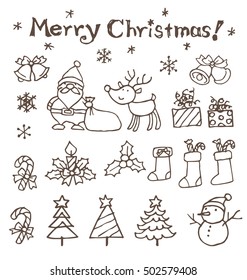Christmas elements, Santa Claus, reindeer, Christmas tree, snowman and snowflake