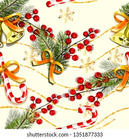 Christmas elements seamless pattern background
	