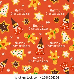 Christmas elements seamless pattern : Vector Illustration