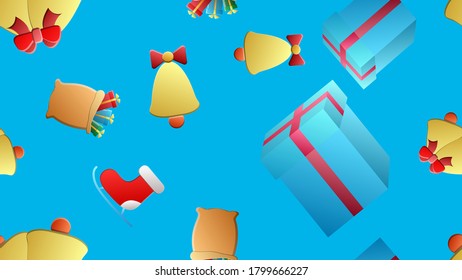 Christmas elements seamless pattern : Vector Illustration.