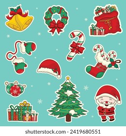 christmas elements set collection icon vector illustration