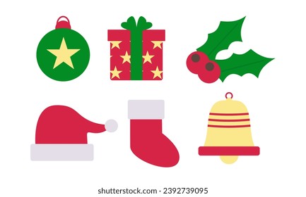 Christmas elements set. Christmas collection. Merry Christmas and Happy New year. Christmas collection with seasonal elements