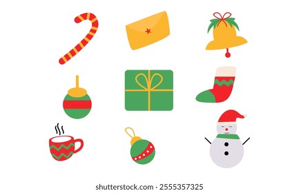 Christmas elements set. Christmas collection. Merry Christmas and Happy New year. Christmas collection with seasonal elements