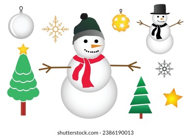 Elementos de Navidad con formas minimalistas. Ilustración del vector