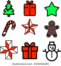 Christmas elements set vector illustration