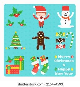 Christmas elements set,Vector cartoon business