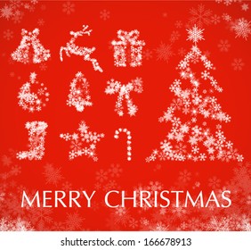 Christmas elements from snowflakes