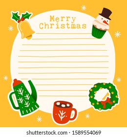 Christmas elements with text and layout template for cards and banner design : Vector Illustration