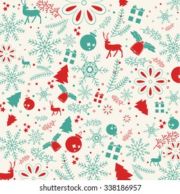 Christmas elements, with text and pattern background. EPS10 vector file. for graphic design