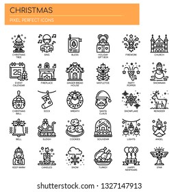 Christmas Elements , Thin Line and Pixel Perfect Icons