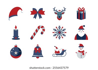 Christmas elements vector art illustration bundle set