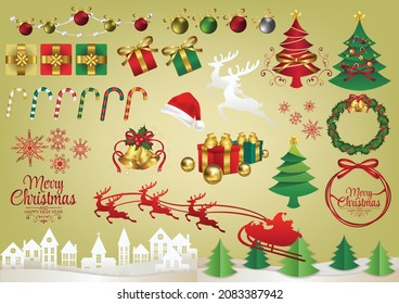 christmas elements for vector design