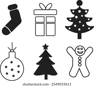 Christmas elements vector and illustration on white background